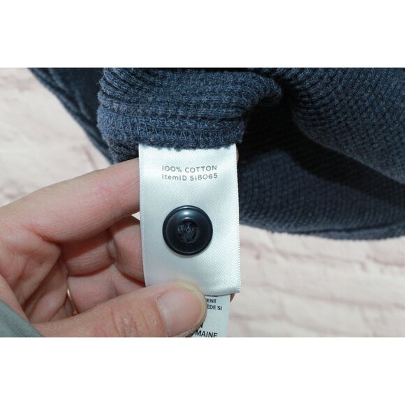 LL Bean Signature Waffle Henley Shirt Slim Fit Breathable Cotton Blue S - Picture 6 of 12